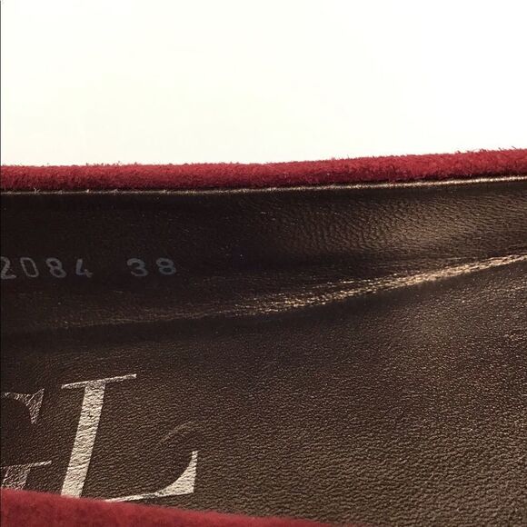 Attilio Giusti Leombruni Dark Red Leather Flats Suede New Size 38 - Picture 8 of 8